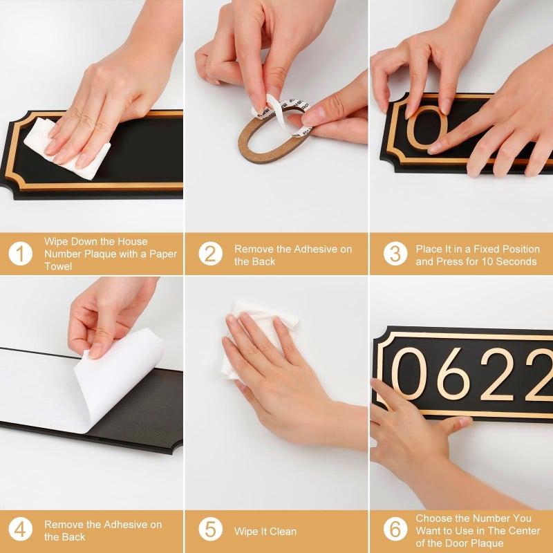 KAZONS House Numbers for Outside, Address Plaques, Mailbox Numbers, 2 Sets of Numbers from 0-9, Personalized Address Signs for House, Mailbox, Apartment, Office, Hotel, Classroom, Non-metal House Numbers - Image 5