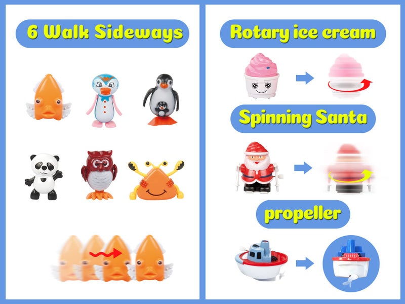 aruemp 28 Pieces Assorted Wind-up Toys for Kids, Wind Up Animals Bulk Flipping Walking Jumping Swimming Clockwork Toys Stocking Stuffers for Kids, Xmas Gifts - Image 4