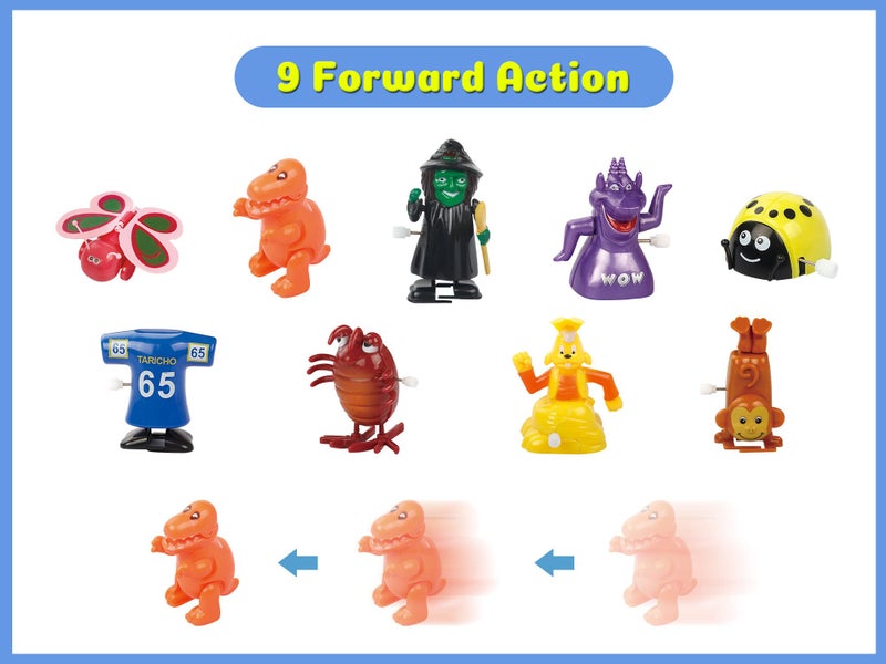 aruemp 28 Pieces Assorted Wind-up Toys for Kids, Wind Up Animals Bulk Flipping Walking Jumping Swimming Clockwork Toys Stocking Stuffers for Kids, Xmas Gifts - Image 3