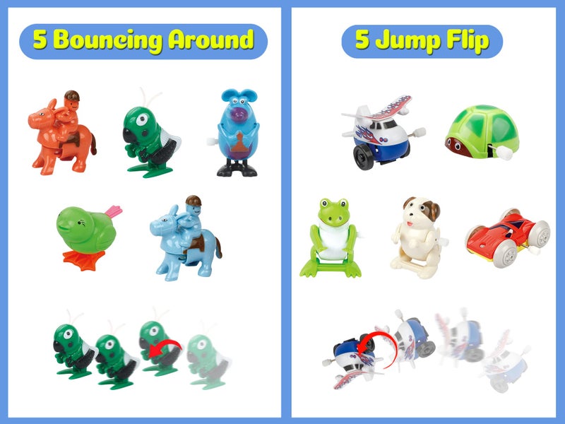 aruemp 28 Pieces Assorted Wind-up Toys for Kids, Wind Up Animals Bulk Flipping Walking Jumping Swimming Clockwork Toys Stocking Stuffers for Kids, Xmas Gifts - Image 5