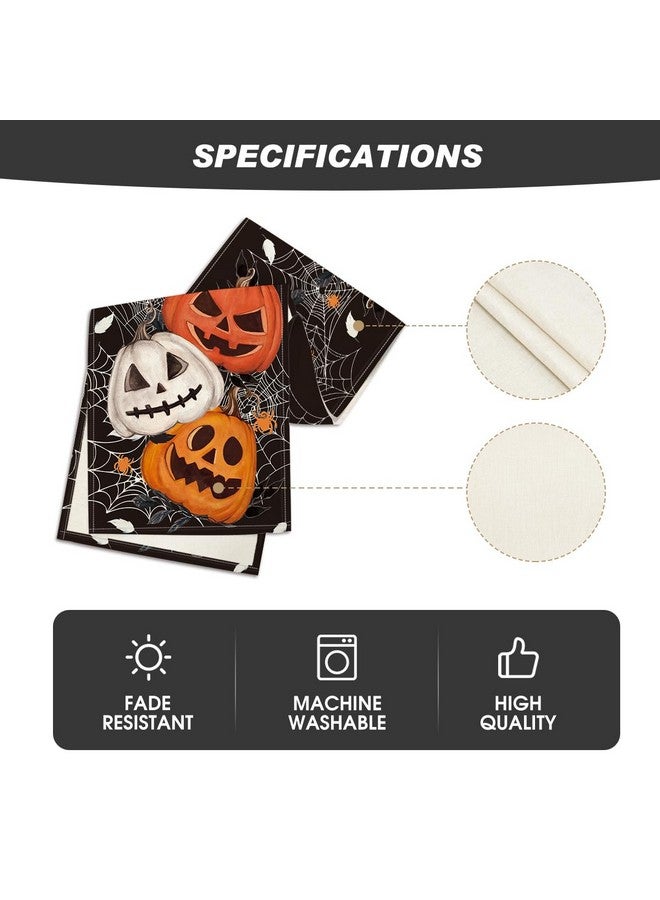 Artoid Mode Black Pumpkins Spider Web Halloween Table Runner, Seasonal Fall Kitchen Dining Table Decoration for Home Party Decor 13x72 Inch - Image 5