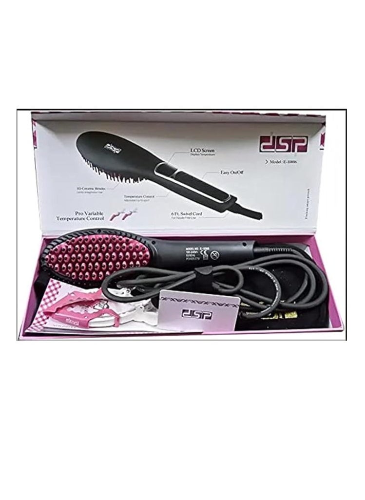 DSB - Thermal Straightening and Styling Hair Brush by DSP, Ceramic, Dark Beige/Tan - Image 1