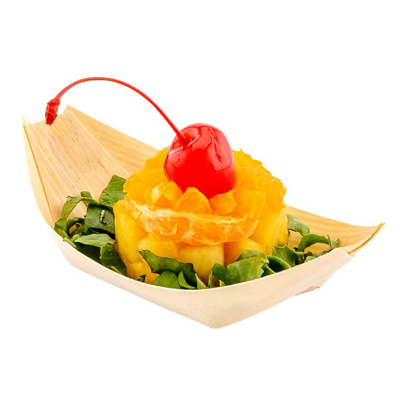 Restaurantware 45 x 25 Inch Food Boat 200 Bamboo Display Boat  Durable Small Bamboo Serving Tray For Catered Events Wedding Banquets Or Celebrations