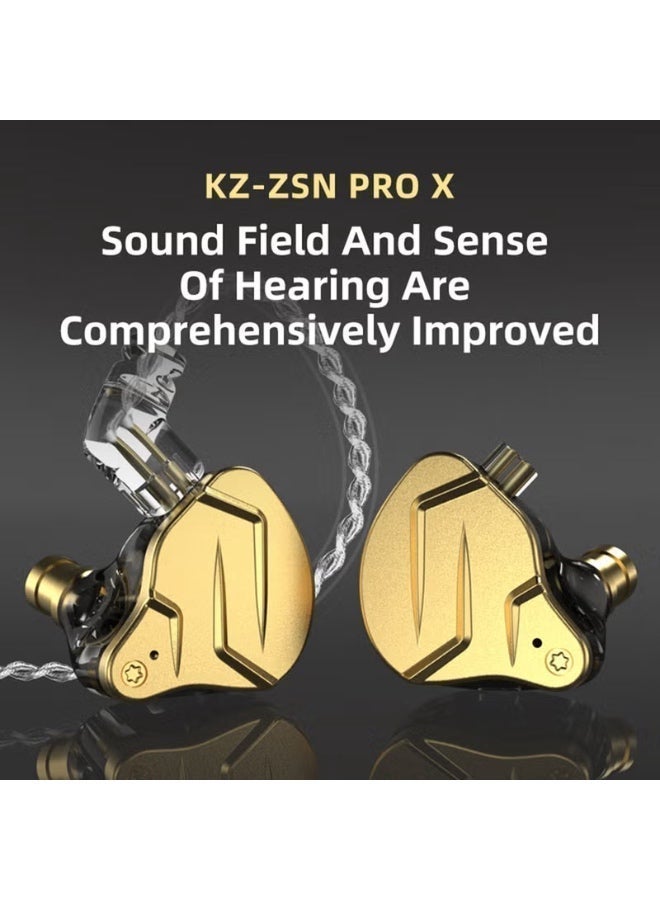 KZ Gold KZ ZSN Pro X Dual Driver In Ear Earphone 1BA 1DD Wired Earphone HiFi Sport Gaming Earbuds Headphones For Phone Computer Tablet - Image 3