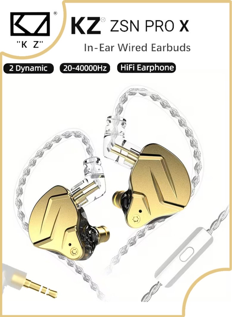 KZ Gold ZSN Pro X Dual Driver In Ear Earphone 1BA 1DD Wired Earphone HiFi Sport Gaming Earbuds Headphones For Phone Computer Tablet - Image 1