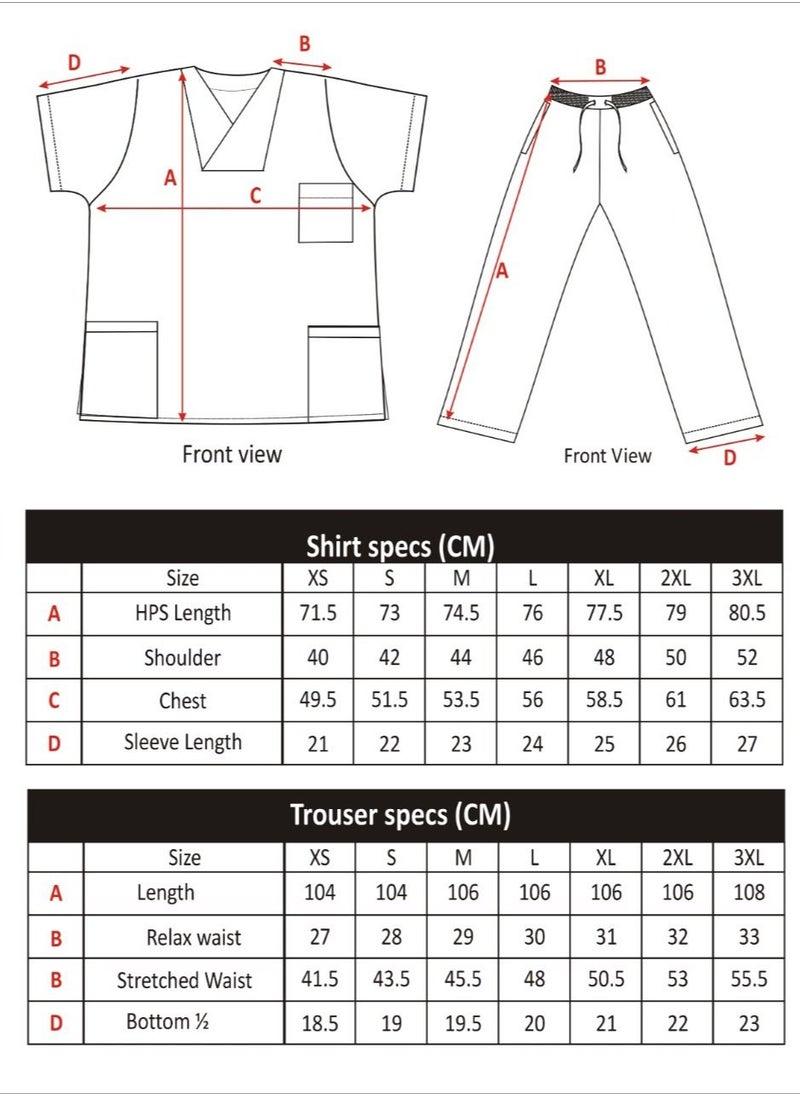 SPACEDOUT - Medical Scrub Set | V-Neck Top Overlap and Elasticated Drawstring Pant | Nursing Uniform Suit - Image 1