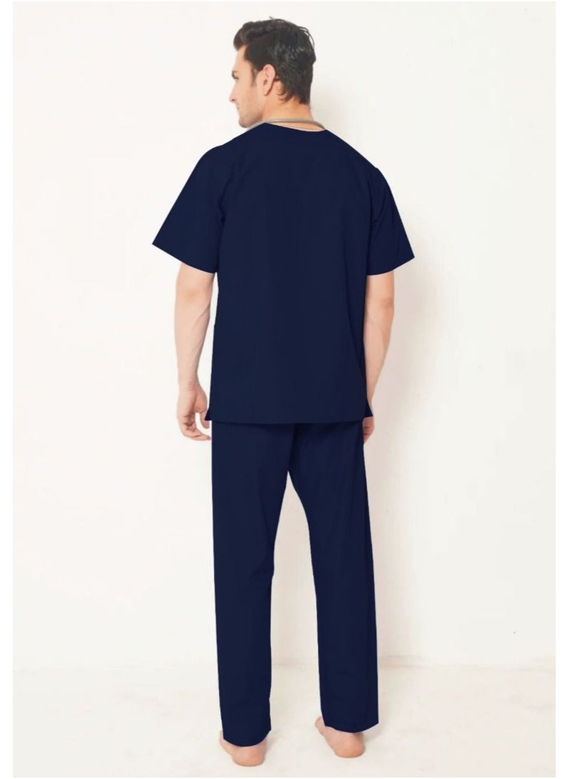 SPACEDOUT - Medical Scrub Set | V-Neck Top Overlap and Elasticated Drawstring Pant | Nursing Uniform Suit - Image 1