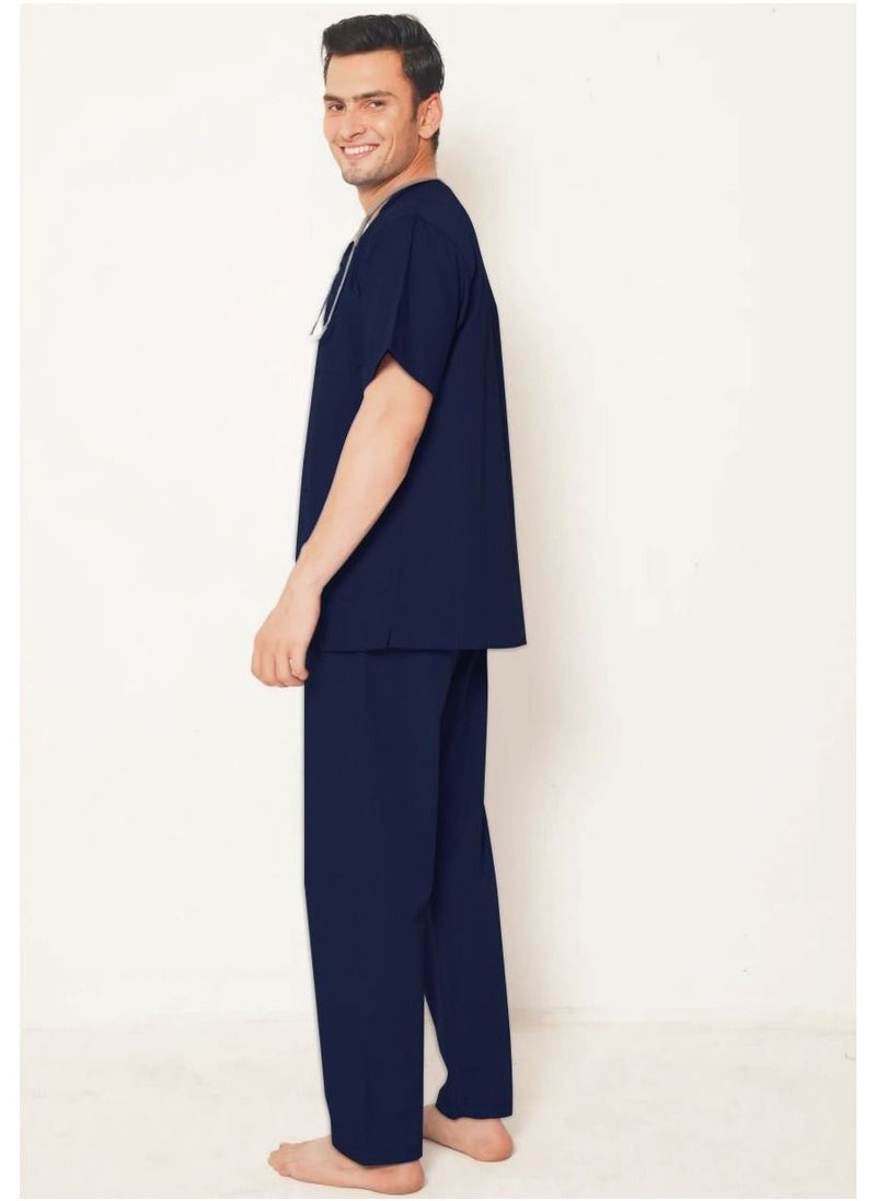 SPACEDOUT - Medical Scrub Set | V-Neck Top Overlap and Elasticated Drawstring Pant | Nursing Uniform Suit - Image 1
