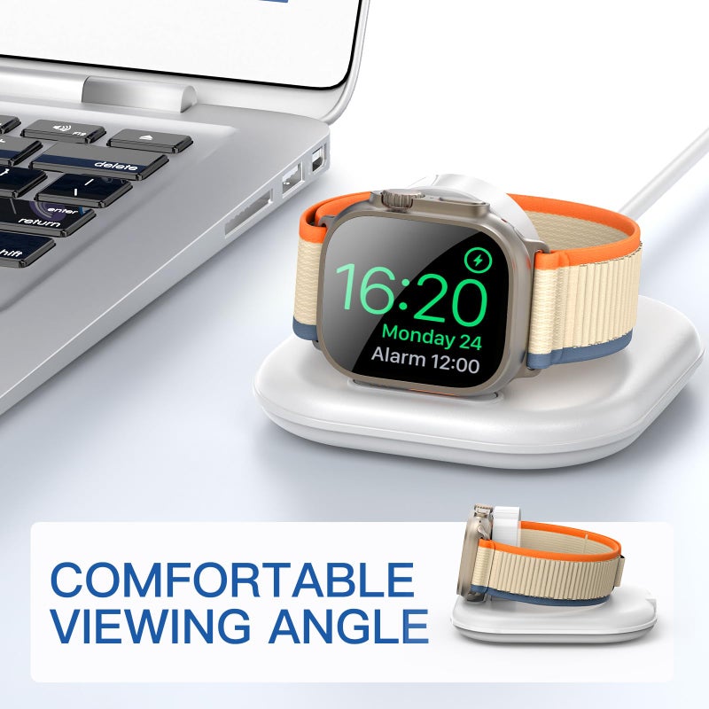 ZIKUREL for Apple Watch Magnetic Charging Dock - Fast Magnetic Charger Stand, Compatible with Apple Watch Series 2/3/4/5/6/7/8/9/10/Ultra 1 2, Supports Nightstand Mode, Portable Design for Travel - Image 5