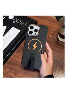 MOCOM Electrifying Bolt Magnetic Grip Case for iPhone 16 Pro Max – MagSafe Ready, Anti-Drop Shockproof Protection, Built-in Strap Stand, Lightning Bolt Design, Secure Hold & Stylish Cover for Everyday Use  - Image 2