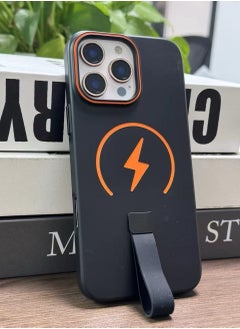 MOCOM Electrifying Bolt Magnetic Grip Case for iPhone 16 Pro Max – MagSafe Ready, Anti-Drop Shockproof Protection, Built-in Strap Stand, Lightning Bolt Design, Secure Hold & Stylish Cover for Everyday Use  - Image 1