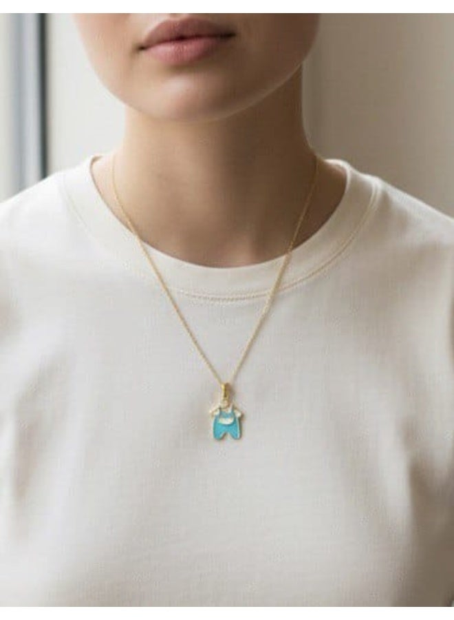 روبي آرت الذهب قلادة من الذهب الخالص عيار 18 قيراطًا مرصعة بالياقوت للأولاد - 0.83 جرام - Image 3