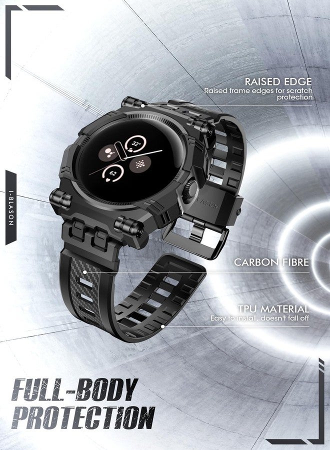 I-blason حافظة i-Blason Armorbox لساعات Google Pixel Watch 2 مع حزام - مضادة للخدش، قابلة للتعديل، مقاومة للصدمات، حزام رياضي واقي لساعات Pixel (2023/2022)، أسود - Image 4