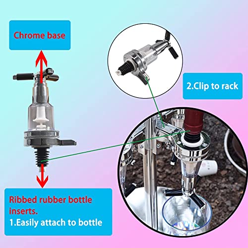 MUGLIO 4 Bottle Wall Mounted Liquor Dispenser Bar Butler Bracket Solo Optic Spirit Wine Bottle Beverage Stand Drinkware Set - Image 2
