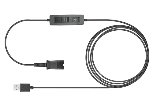 Callez QD headset USB Adapter Cable Compatible with Plantronics QD Quick Disconnect Wired Headset to USB Plug with Inline Volume Mute Controls Works for Computer Laptop PC Mac UC Skype Lync Softphone - Image 1