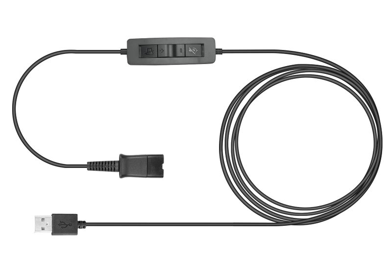 Callez QD headset USB Adapter Cable Compatible with Plantronics QD Quick Disconnect Wired Headset to USB Plug with Inline Volume Mute Controls Works for Computer Laptop PC Mac UC Skype Lync Softphone - Image 2