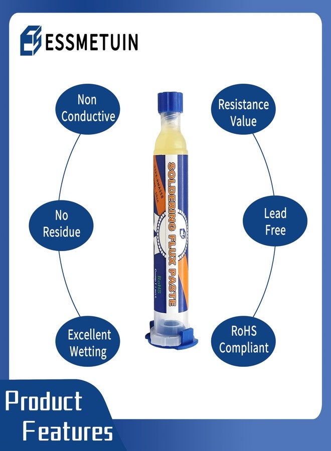 Essmetuin Solder flux for Electronics Soldering, No Clean Soldering Flux Paste & Desoldering Wick - Image 3