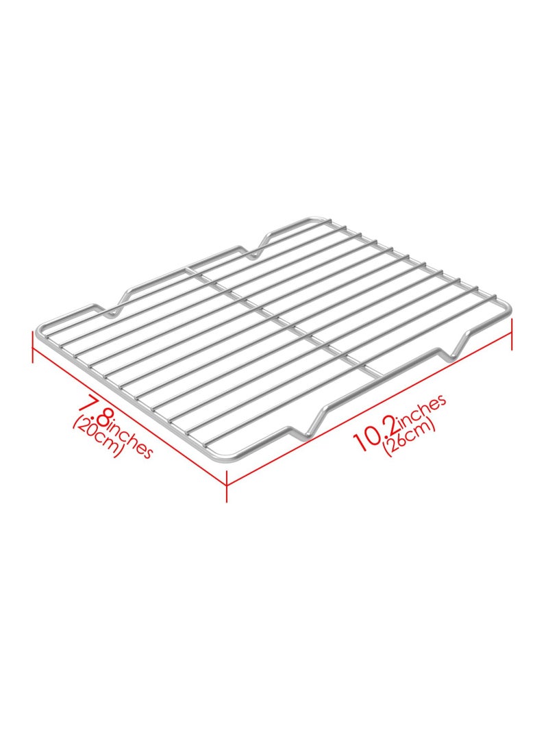 Linkidea Linkidea Metal Grate Cooling Rack Pack of 2, Stainless Steel Baking Cooling Rack Rectangle 7.8'' x 10.2'', Oven Safe Grid Wire Racks for Roasting Disposable Pan - Image 2
