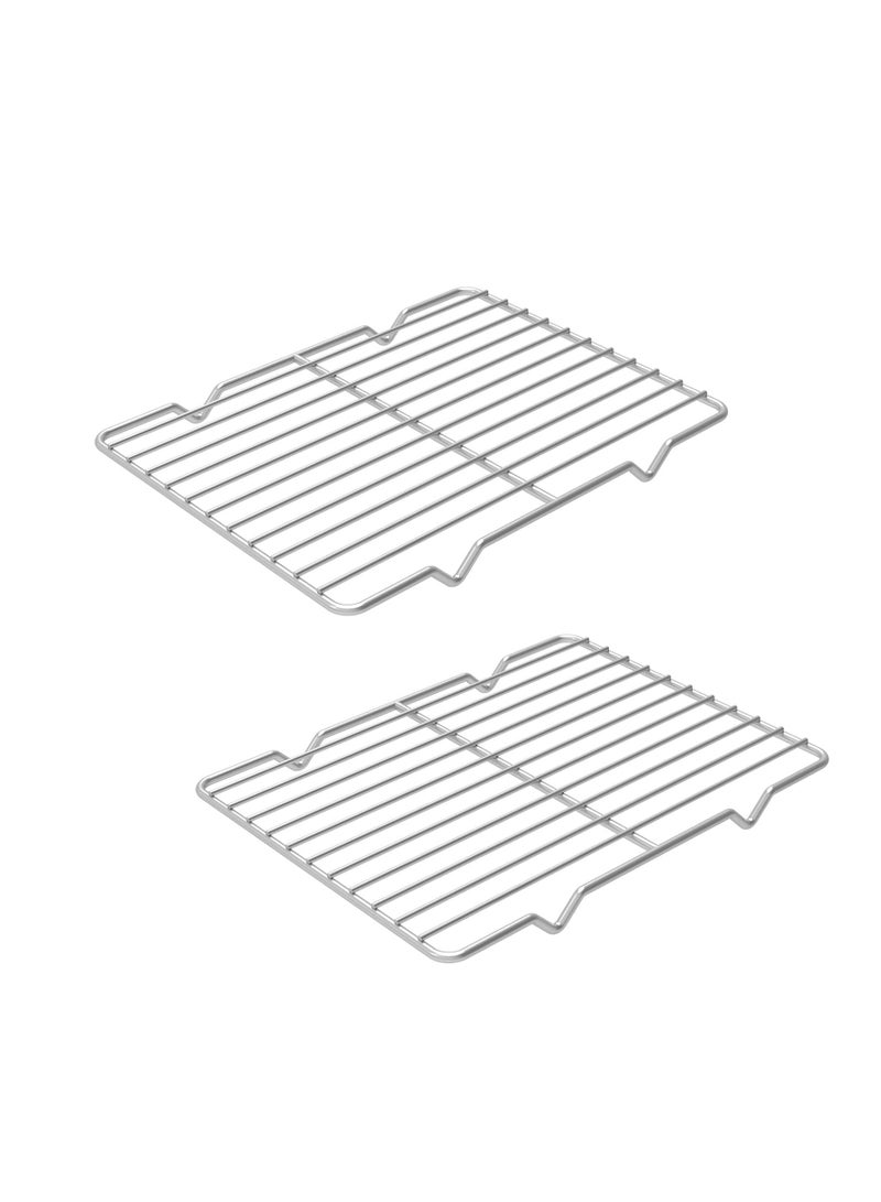 Linkidea Linkidea Metal Grate Cooling Rack Pack of 2, Stainless Steel Baking Cooling Rack Rectangle 7.8'' x 10.2'', Oven Safe Grid Wire Racks for Roasting Disposable Pan - Image 1