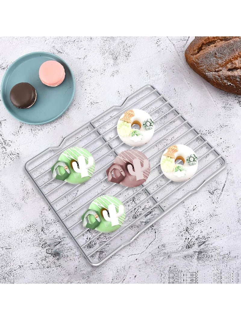 Linkidea Linkidea Metal Grate Cooling Rack Pack of 2, Stainless Steel Baking Cooling Rack Rectangle 7.8'' x 10.2'', Oven Safe Grid Wire Racks for Roasting Disposable Pan - Image 4