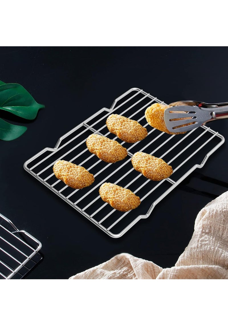 Linkidea Linkidea Metal Grate Cooling Rack Pack of 2, Stainless Steel Baking Cooling Rack Rectangle 7.8'' x 10.2'', Oven Safe Grid Wire Racks for Roasting Disposable Pan - Image 3