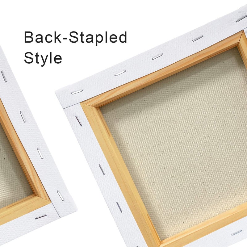 PHOENIX Stretched Canvas for Painting 8x8 Inch/7 Value Pack, 8 Oz Triple Primed 5/8 Inch Profile 100% Cotton White Blank Canvas, Square Framed Canvas for Oil Acrylic & Pouring Art - Image 4