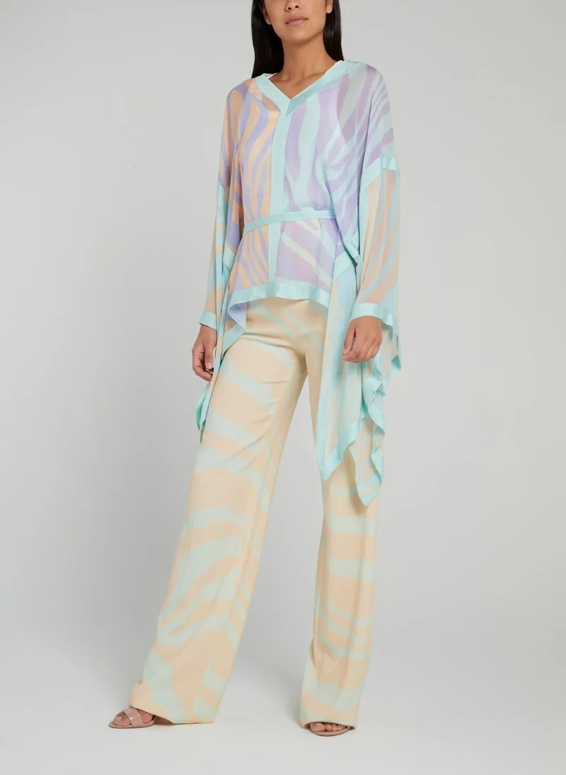 روبرتو كافالي Zebra Pattern High Waist Palazzo Pants