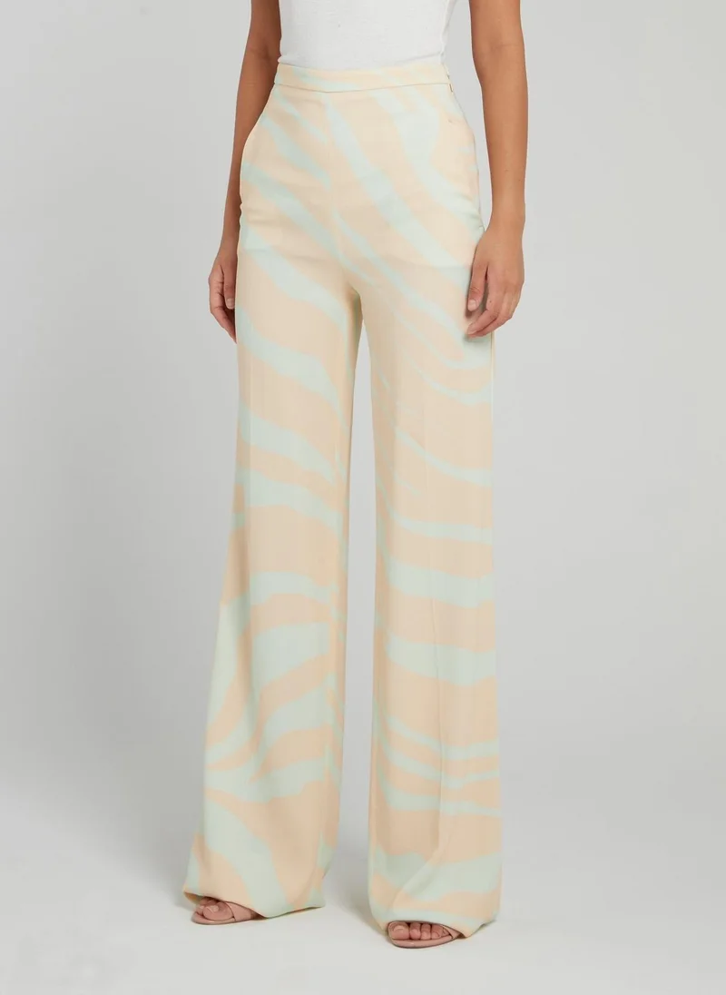 روبرتو كافالي Zebra Pattern High Waist Palazzo Pants