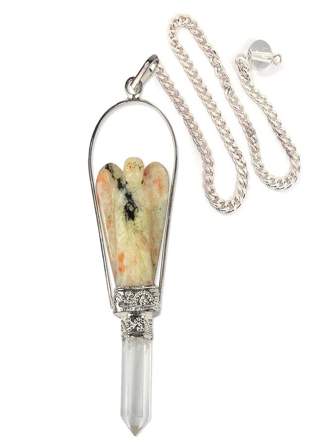 Crystu Natural Sunstone Dowser Pendulum Crystal Stone Angel Dowser Pendulum Dowsing for Healing Gemstones (Color : Peach) - Image 1