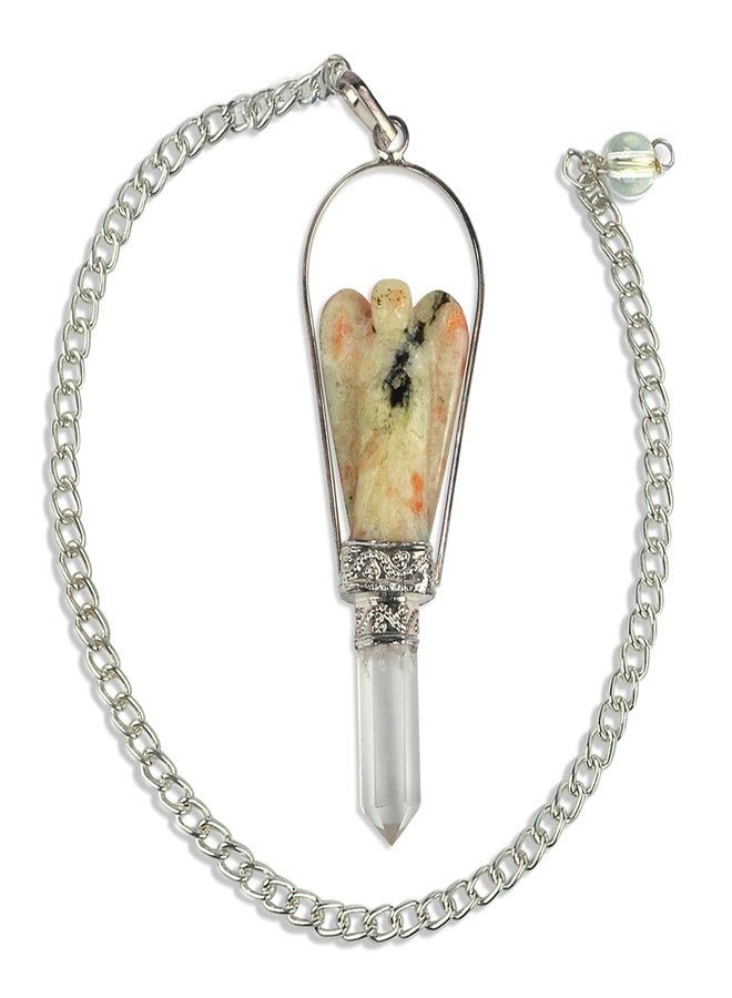 Crystu Natural Sunstone Dowser Pendulum Crystal Stone Angel Dowser Pendulum Dowsing for Healing Gemstones (Color : Peach) - Image 2
