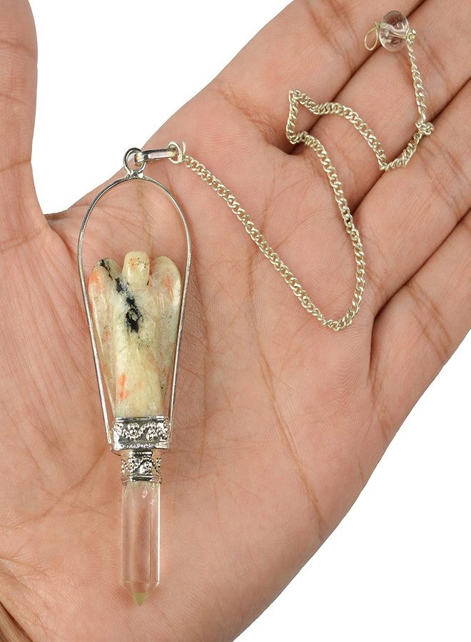 Crystu Natural Sunstone Dowser Pendulum Crystal Stone Angel Dowser Pendulum Dowsing for Healing Gemstones (Color : Peach) - Image 5