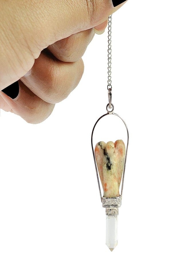 Crystu Natural Sunstone Dowser Pendulum Crystal Stone Angel Dowser Pendulum Dowsing for Healing Gemstones (Color : Peach) - Image 3