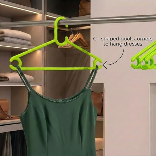 Mahaware Sturdy Polypropylene Hanger, Pack of 6, Green l l Cloth Hanger l Dress Hangers l Hanger for Clothes Hanging - Image 5