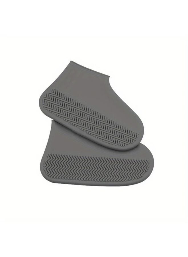 Dark Gray High Elasticity Silicone Rain Boots L 40 44 Reusable Durable Breathable for Hiking Camping - Image 1