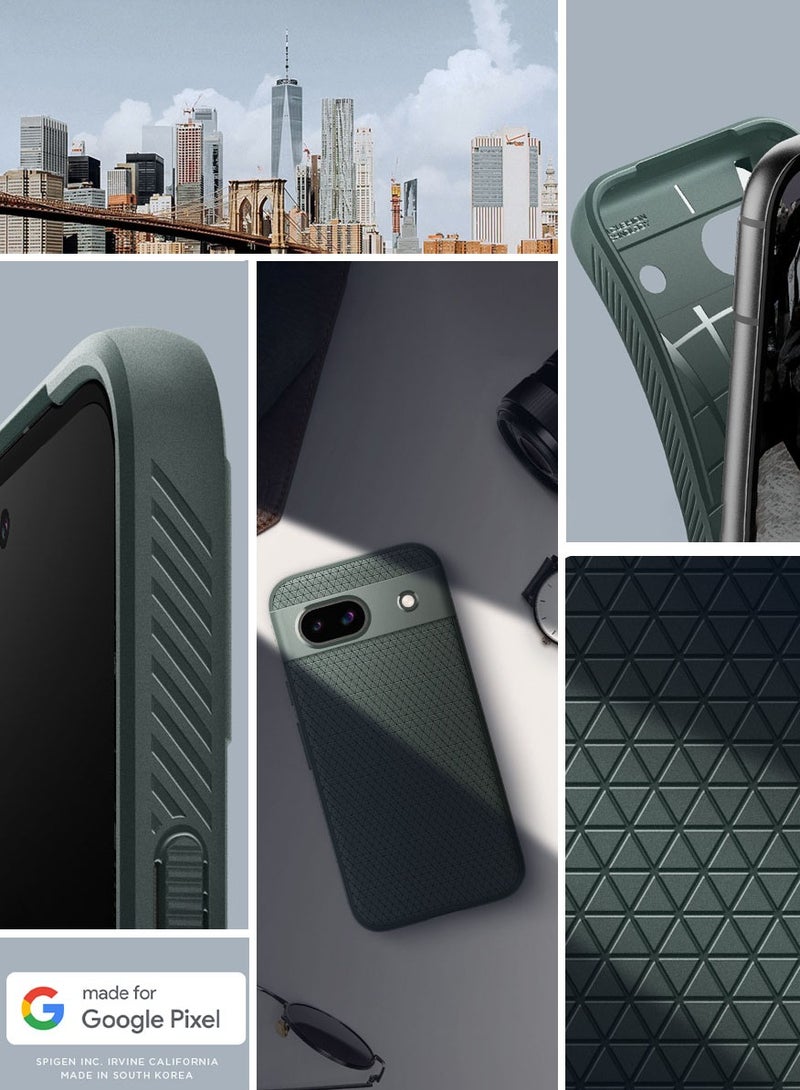 Spigen غطاء حماية Liquid Air لهاتف Google Pixel 8a - أخضر داكن - Image 4