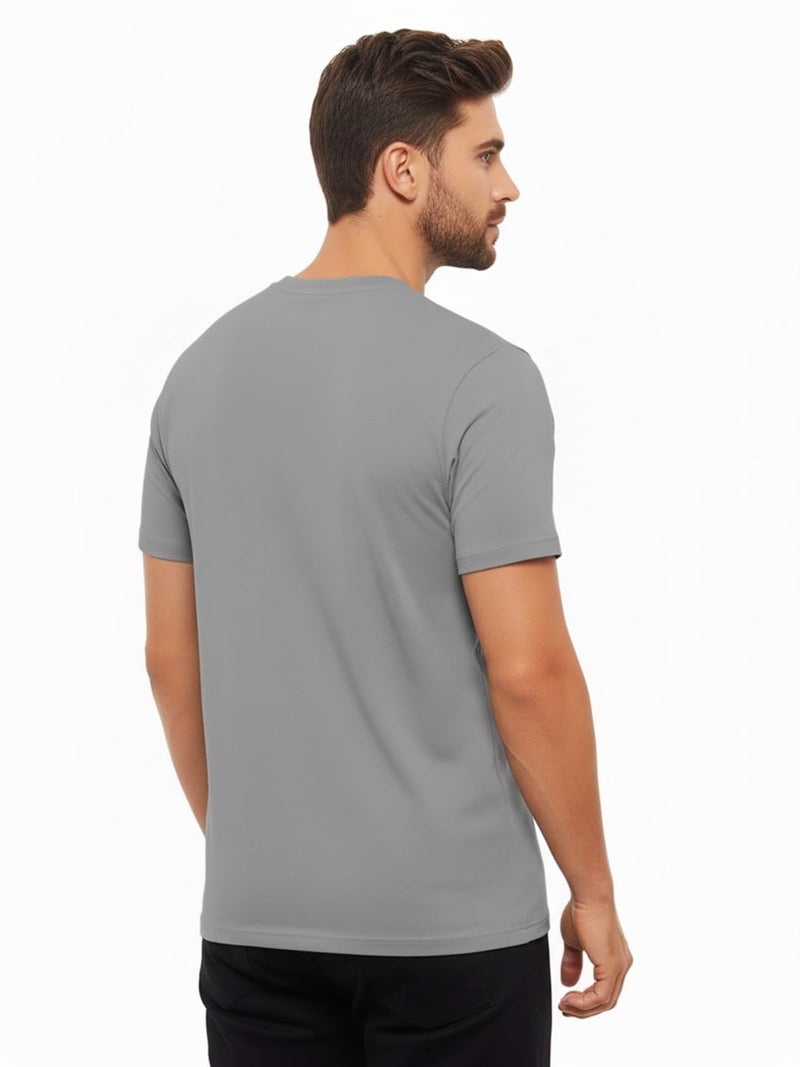 LEOTUDE Mens Polycotton Boxy Regular Fit Printed Half Sleeve Round Neck Combo Dailywear & Gym Tshirts for Man (PO3_39_BLK_Lift_Everyday_RED_Lion_P_Multicolour_XL) - Image 3