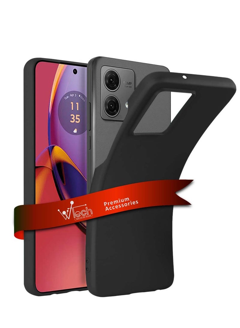 Wtech Motorola Moto G84 5G 2023 Premium Liquid Silicone Case Cover - Black - Image 1