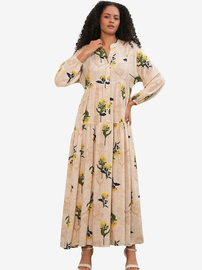 BDART Patterned V-Neck Maxi Dress