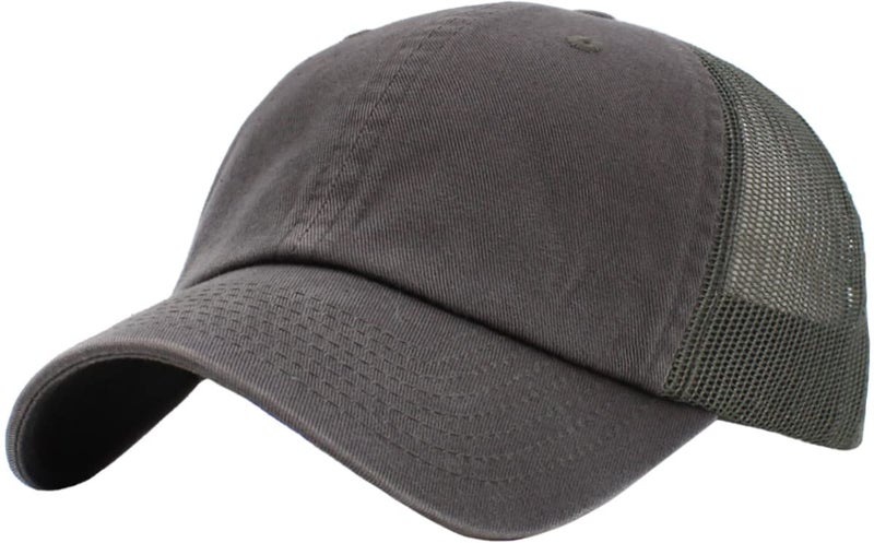 KBETHOS KBE-CM DGY Original Classic Trucker Low Profile Hat Men Women Baseball Cap Dad Hat Adjustable Unconstructed Plain Cap - Image 1