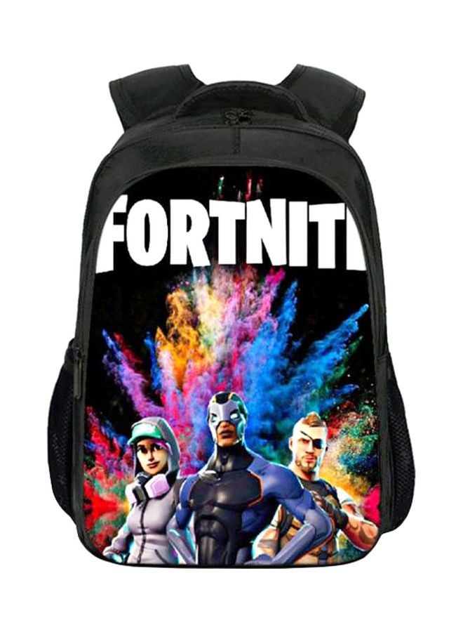 حقائب ظهر مدرسية بتصميم ثلاثي الأبعاد من لعبة Fortnite مكونة من 3 قطع أسود/ أبيض/ رمادي - Image 1