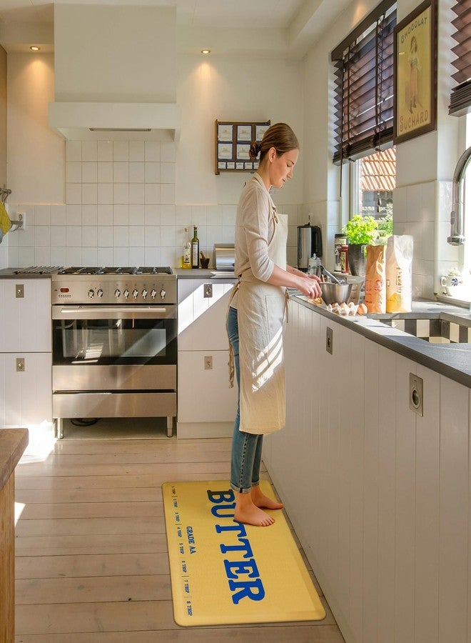 MSJGA Butter Rug Kitchen Rugs for Floor Cushioned Anti-Fatigue Mat 17.3"x28" Non-Slip Standing Desk Mat Comfort Floor Mats for House Sink Office Laundry - Image 2