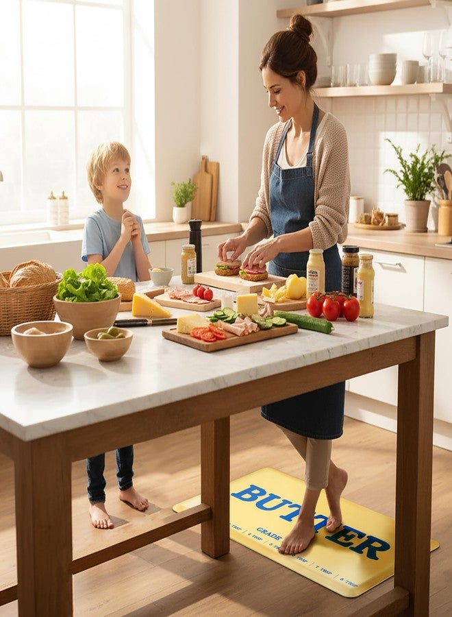 MSJGA Butter Rug Kitchen Rugs for Floor Cushioned Anti-Fatigue Mat 17.3"x28" Non-Slip Standing Desk Mat Comfort Floor Mats for House Sink Office Laundry - Image 5