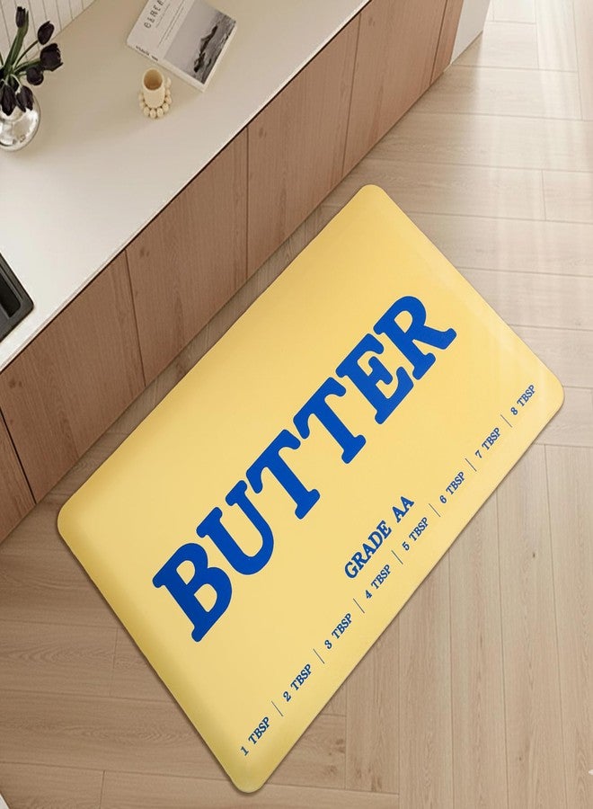 MSJGA Butter Rug Kitchen Rugs for Floor Cushioned Anti-Fatigue Mat 17.3"x28" Non-Slip Standing Desk Mat Comfort Floor Mats for House Sink Office Laundry - Image 1