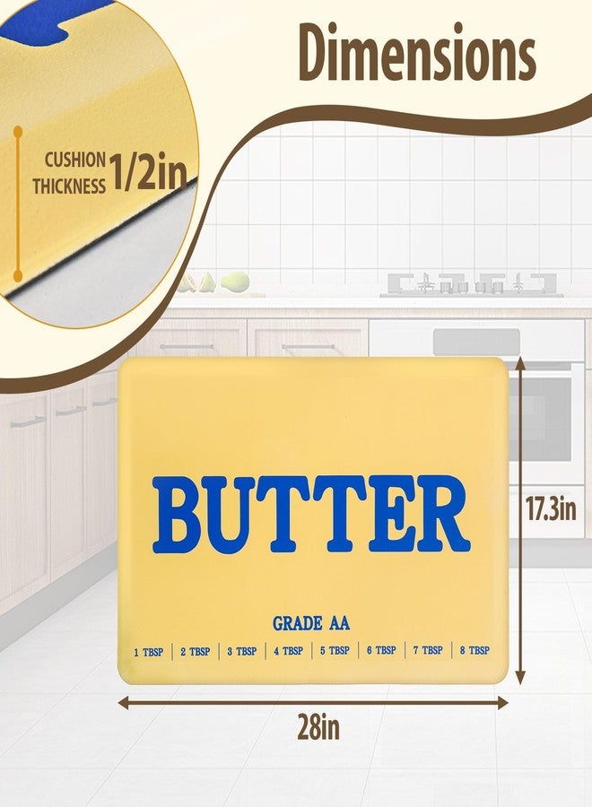 MSJGA Butter Rug Kitchen Rugs for Floor Cushioned Anti-Fatigue Mat 17.3"x28" Non-Slip Standing Desk Mat Comfort Floor Mats for House Sink Office Laundry - Image 3
