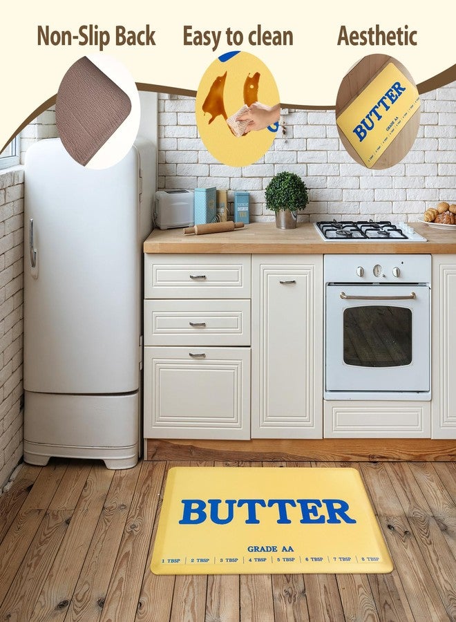 MSJGA Butter Rug Kitchen Rugs for Floor Cushioned Anti-Fatigue Mat 17.3"x28" Non-Slip Standing Desk Mat Comfort Floor Mats for House Sink Office Laundry - Image 4