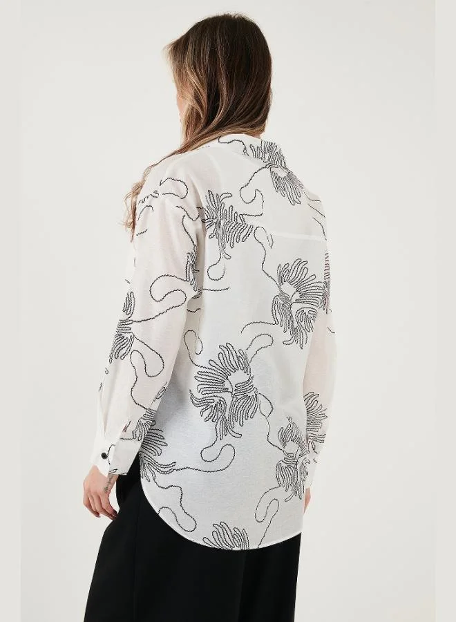 Lela Lela Patterned Regular Fit Long Sleeve Shirt Women's SHIRT 6773200
