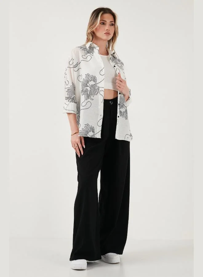Lela Lela Patterned Regular Fit Long Sleeve Shirt Women's SHIRT 6773200