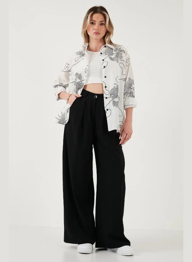 Lela Lela Patterned Regular Fit Long Sleeve Shirt Women's SHIRT 6773200