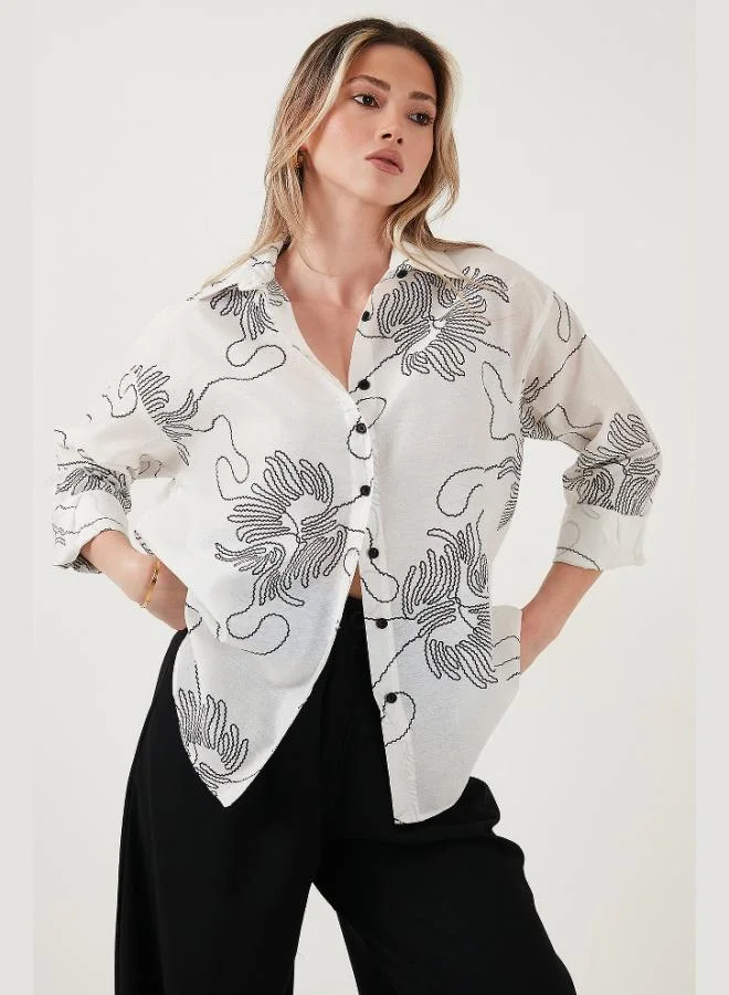 Lela Lela Patterned Regular Fit Long Sleeve Shirt Women's SHIRT 6773200
