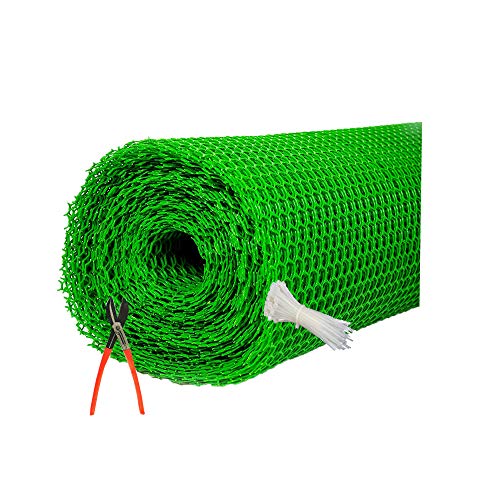 SAI PRASEEDA UV Stabilized Garden Fencing Net_Tree Guard Net_Anti Bird Net_PVC Virgin HDPE_4 Feet Height X 5 Feet Length_Green Color_800 GSM with 1 Cutter and 50 PVC Tags SHJAMN1 - Image 1